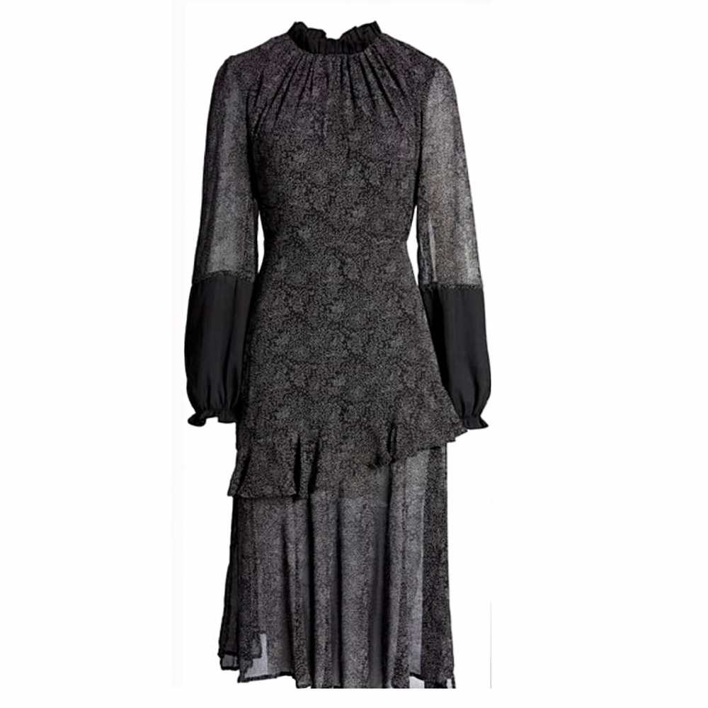 Endless Rose Ruffled Polka Dot Midi Dress